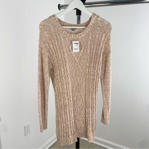 Charlotte Russe Womens Long Sweater | Size M | Creamy Brown and Pink